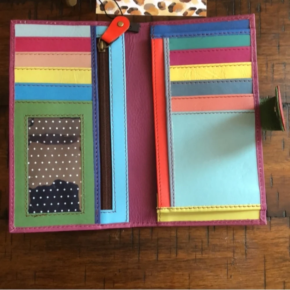 CALF HAIR HOUNDSTOOTH NWT WALLET - Picture 3 of 5